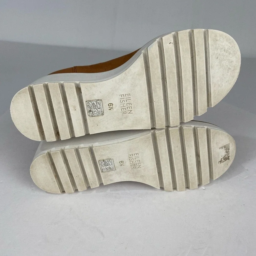 Eileen Fisher Shoes Womens Size 6.5 Brown Suede‎ Wedge Heel Booties.Platform